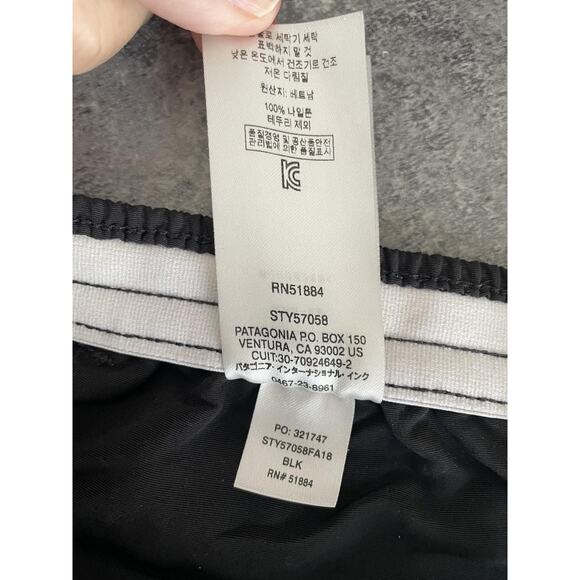 Patagonia Baggies Shorts Mens Small Black Nylon Swim Trunks Drawstring Pockets - Picture 10 of 14